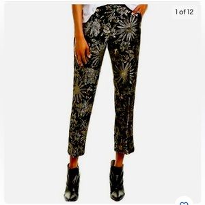 Trina Turk Banshee Metallic Daisy Crop Pant